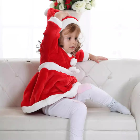 2024 Baby Girls Christmas Dress Baby Santa Claus Costume Red Santa Tulle Dress With Hat